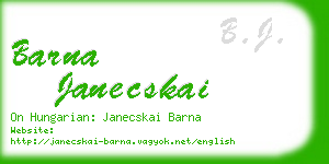 barna janecskai business card